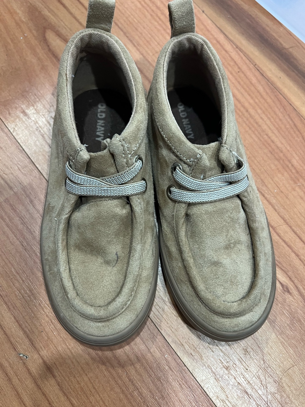 Old Navy Kids Olive Suede Moccasin-Style Sneakers